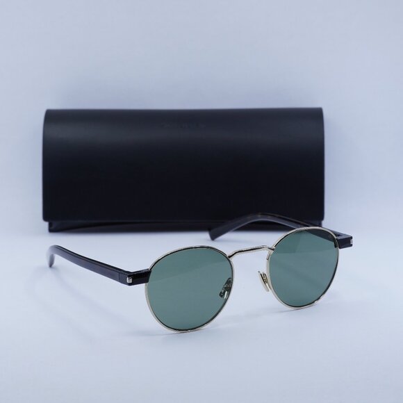Saint Laurent SL707 002 Round Sunglasses - Gold & Havana/Green - Picture 9 of 10